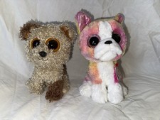 Ty Beanie Boos 6” ISLA the Bulldog NWT (Claire's Exclusive) & Rootbeer The Dog