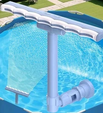 HKQ Blue Pool Fountain For Above In-Ground Pools Adjustable Waterfall Sprinkler