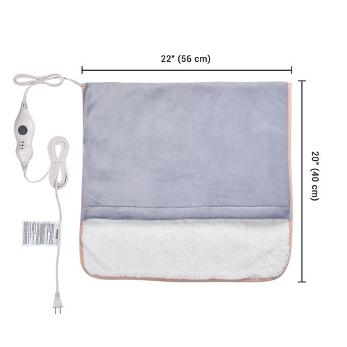 2Pcs 22x20" Winter Electric Heated Foot Warmer Pad 3 Heat Setting Relief Fatigue - Picture 6 of 12