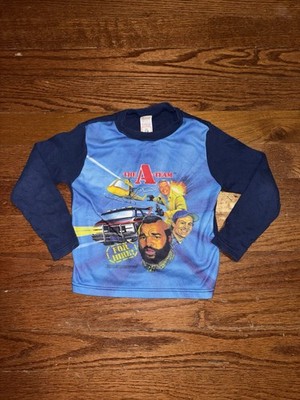 Vintage 1983 The A Team For Hire Shirt Boys 7t Blue Pajamas Movie Kids Rare 80s