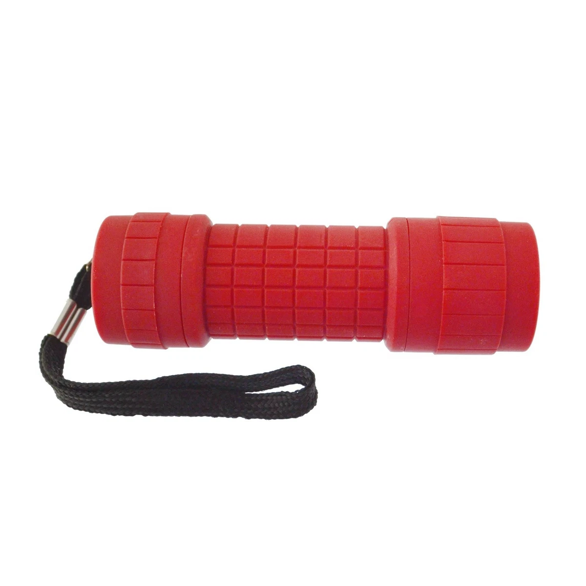 9 LED Rojo Antorcha Luz Mini Linterna Camping Senderismo Estuche de Goma GAR69