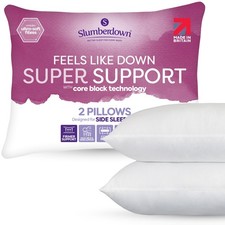 Image of Slumberdown Feels like Down Super Support Side Sleeper Pillow, 2 Pack