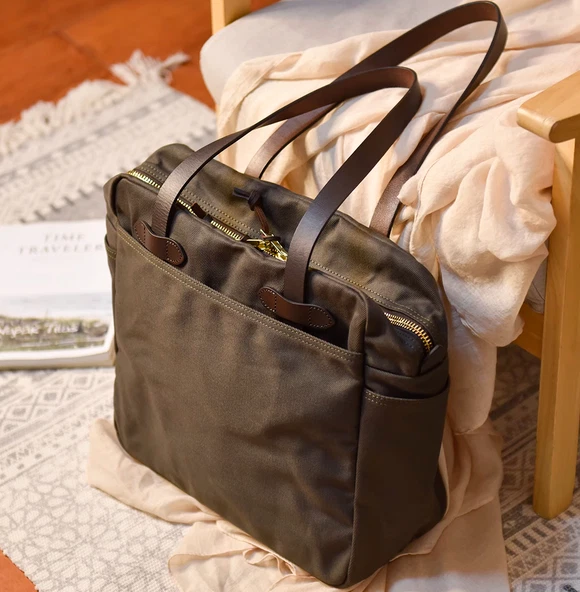 Bolso de Mano de Lona Encerada Impermeable 70260 Talla 45*33*12cm Bolso de Hombro Foto 4 de 4