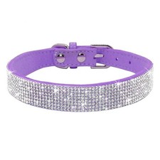 Rhinestone Dog Collar, Cute Dazzling Sparkling Soft Suede Leather Adjustable ...