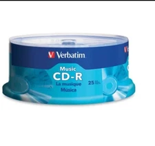 PE Verbatim® 40x 80-Minute CD-R with Branded Surface, 25 Pack