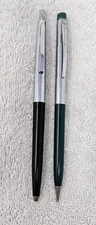 Sheaffer 2 Lot Pen Pencil Chrome Black Green Ballpoint Click Twist Vintage