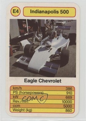 1986 Ace Trumps Indianapolis 500 Eagle Chevrolet #E4 1p1