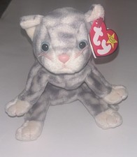Ty Vintage Beanie Baby Silver The Cat 1999 Pe Pellets Rare Tag Error