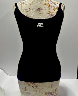 Courreges Patch Tank Top in Black