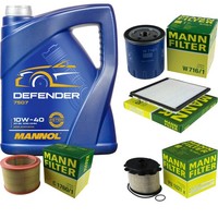 Inspektionspaket 5L Mannol Defender 10W-40 FüR CitroëN Berlingo Kasten 1.9 D 70