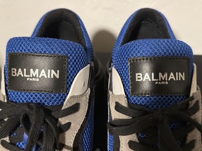 Balmain Jace Sneakers Blue/Gray Size 12 EU45 – Worn Once, Box Included Balmain Jace Sneakers Blue Mesh Suede Leather Size 12 EU45  main image 4
