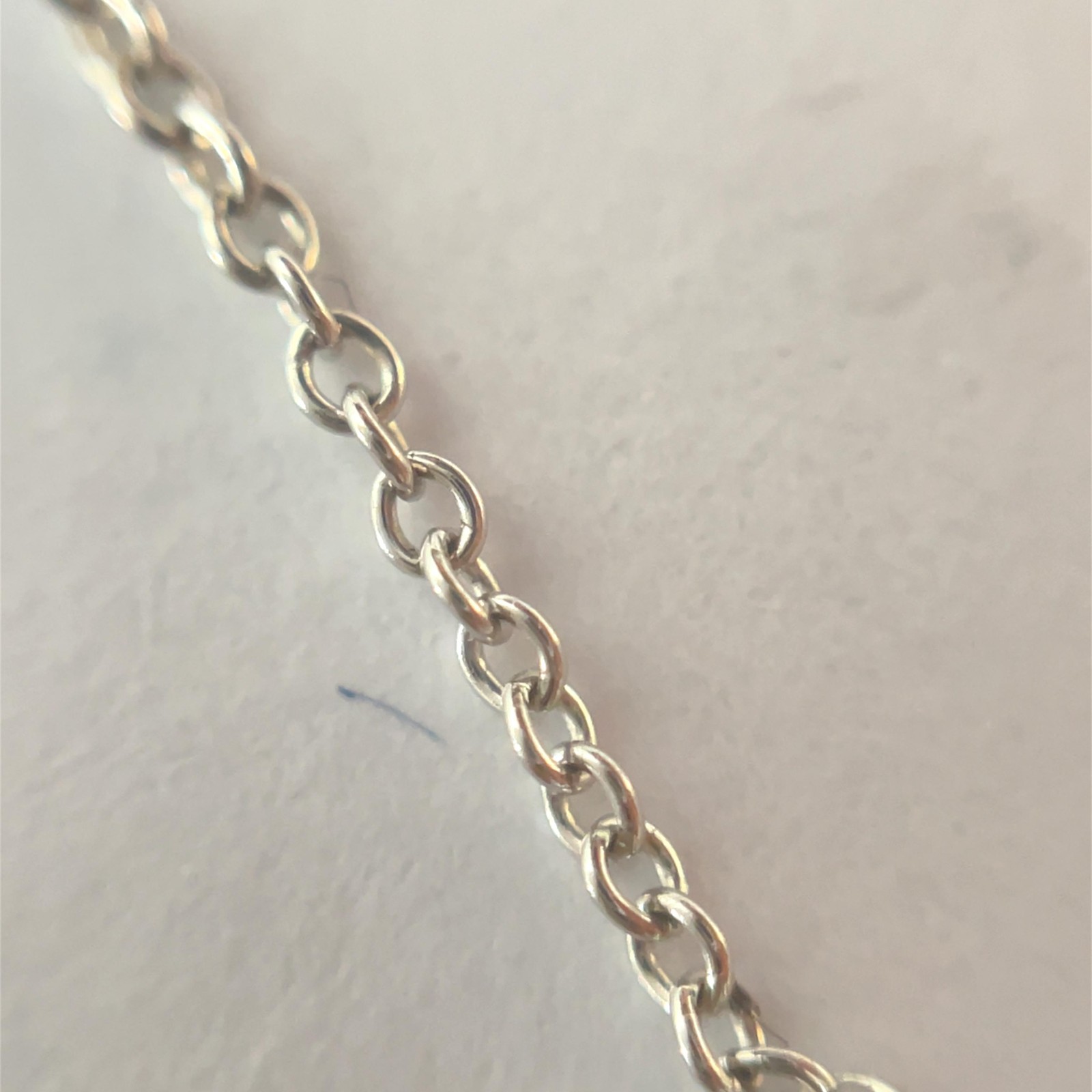 Solid White Gold Diamond Studded Peace Necklace - image 5