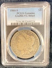 !884-S PCGS Morgan Silver Dollar (Genuine Graffiti-Very Good Details)