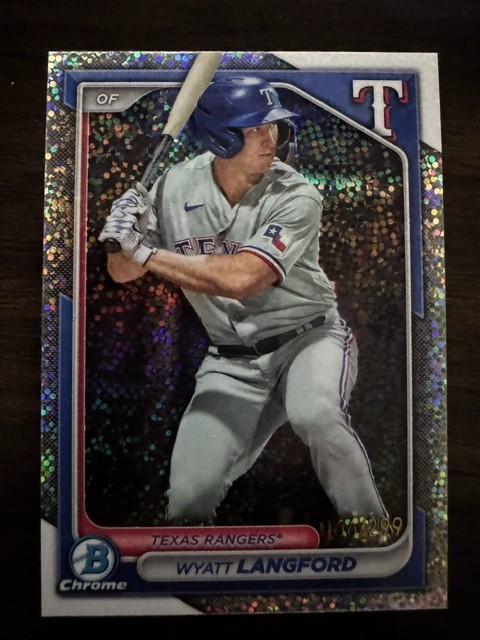 2024 Bowman Chrome Prospects Wyatt Langford #BCP-64 Speckle Refractor /299