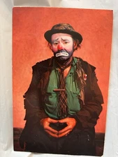 VINTAGE UNPOSTED POSTCARD EMMETT KELLY AS "WEARY WILLIE" WORLD FAMOUS CLOWN