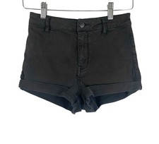 Women s Bullhead Denim Super High Rise Cuffed Denim Short in Black Size 26