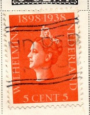 Netherlands 1939, Queen Wilhelmina in orange, jubilee 1838-1938, 5 cents