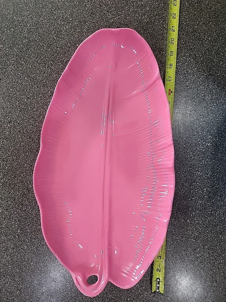 Banana Leaf Melamine Platter Pink - Image 3 of 4