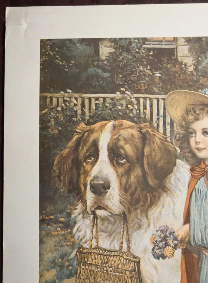 Vintage Grape-Nuts Poster Girl & St. Bernard Dog Portal Publications Advertising - Image 3 of 4