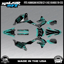 Kalair GFX Graphics Kit for KX450 2019-2023 and KX250 2021-24 Evader-Teal Shift