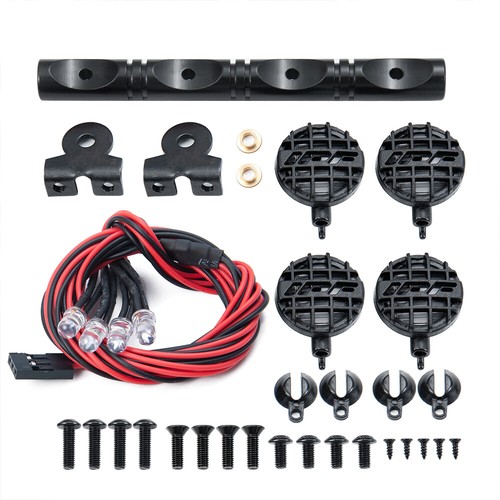 Metal Roof LED Light Bar Lampshade 4/5/6 Leds for 1:10 RC SCX10 D90 TRX-4 - Picture 12 of 26