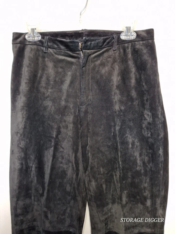 Pantalones de vestir negros para mujer Nine West 100 % cuero tiro alto gamuza recta talla 8 Foto 2 de 4