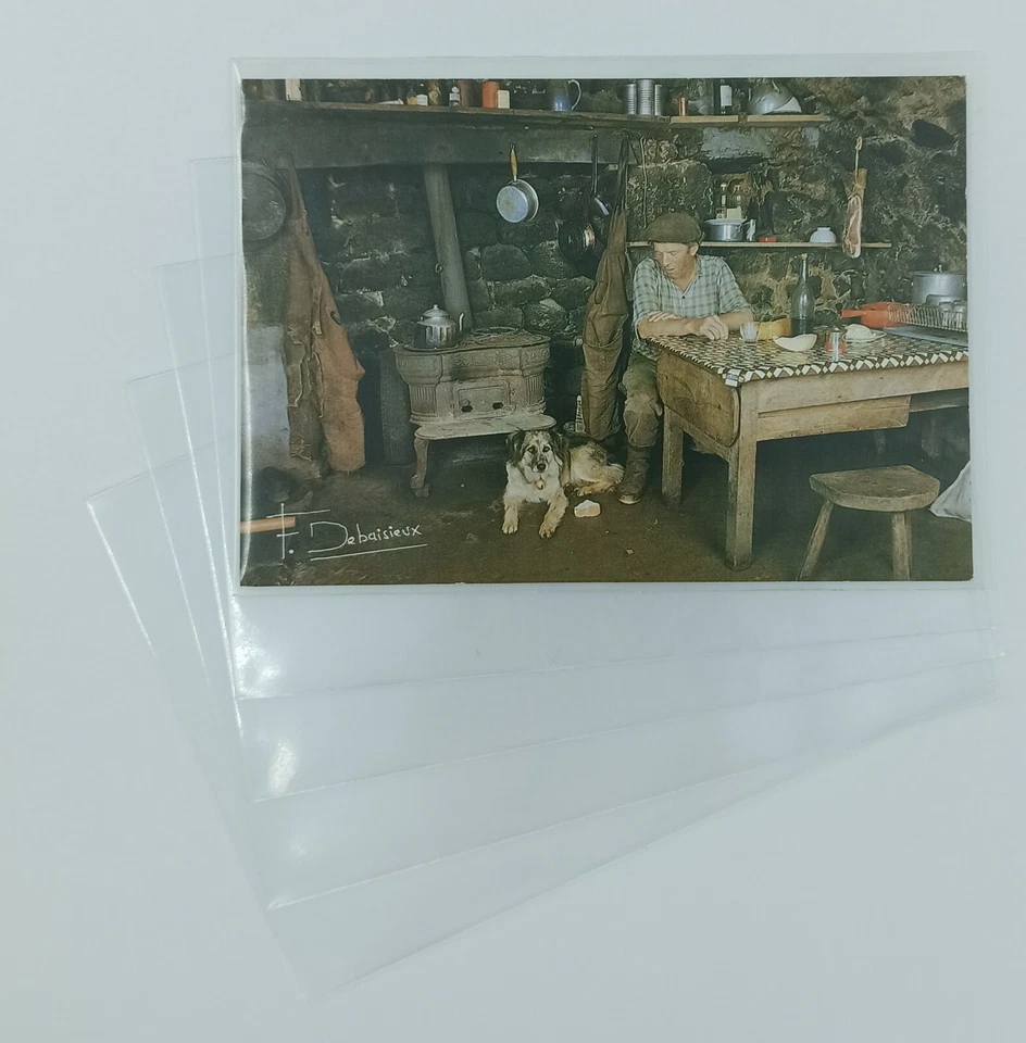 100 ETUIS POCHETTES PLASTIQUE PR CPM CPSM 100 MICRONS