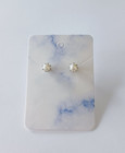 Silver Tone Faux Pearl Stud Earrings
