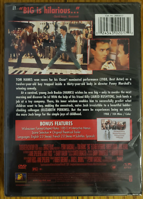 Big (DVD, 1988) Tom Hanks, Elizabeth Perkins Robert Loggia New