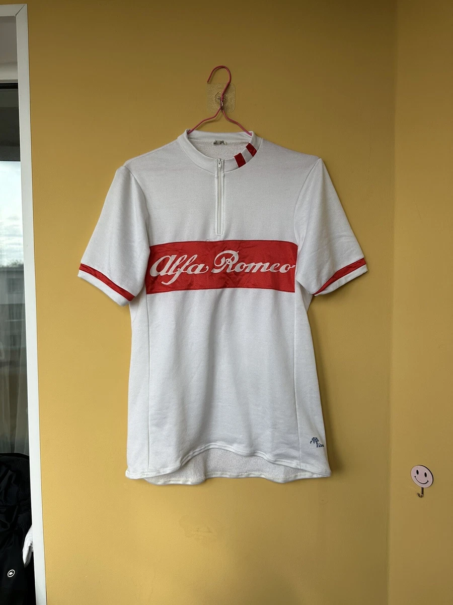 vintage italy ALFA ROMEO racing Short Sleeve Cycling Jersey shirt Size M