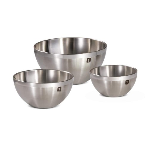 Tramontina Mixing Bowls 3pc Double Wall 18/10 Stainless Steel
