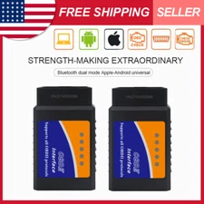 2pcs Bluetooth OBD2 OBDII Car Diagnostic Scanner Fault Code Reader Tool ELM327