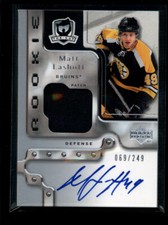 MATT LASHOFF 2006/07 06/07 UD THE CUP ROOKIE AUTO JERSEY /249 (BV=$30) AG6197
