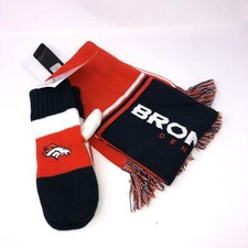 Denver Broncos Gloves and Winter Hat Youth Kids Size Set