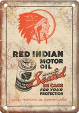 Vintage Cycling Red Indian Motor Oil Reproduction Metal Sign B696