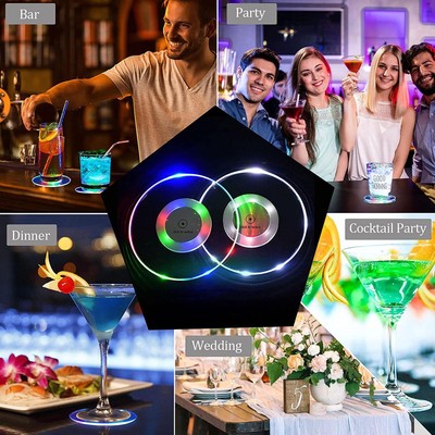 Light Up Coasters Led Ultra-Thin Colorful Car Coasters With Three Light cozy