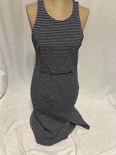 Womens BANANA REPUBLIC Blue & White Stripe Sleeveless Women's Dress 2