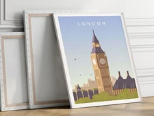 Big Ben, London 40x50cm Stretched Travel Canvas Wall Art Print