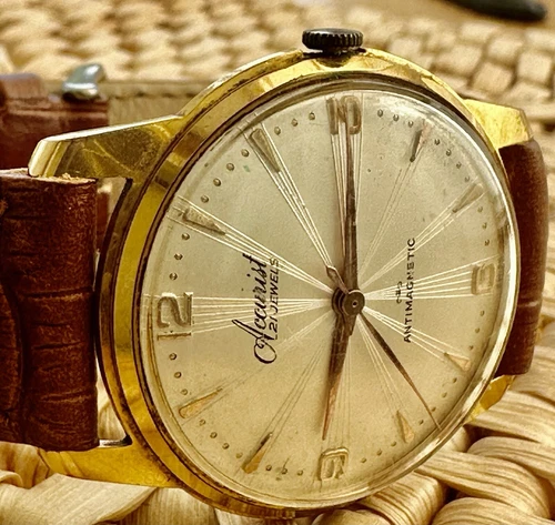 Vintage Accurist 21 Jewels Mechanical Stunning Dial Swiss Men’s Watch-Free Uk PO - Picture 2 of 6