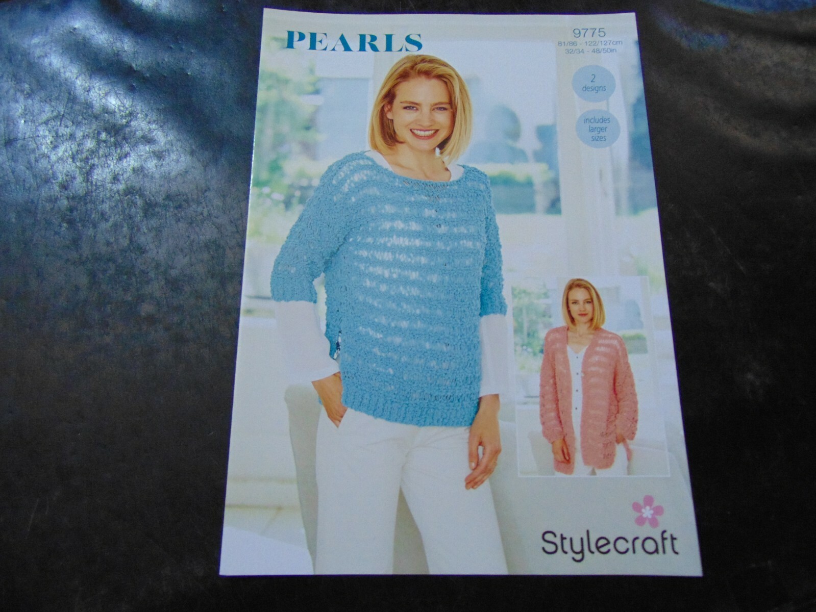 Stylecraft Pearls Knitting Pattern 9775 (2 Designs) Cardigan and Sweater