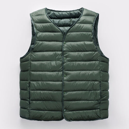 Gilet Matelassé Pour Hommes Veste Puffer Sans Manches Col En V Chaud - Imagen 5 de 14