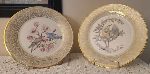 LENOX Vintage Boehm Bird Series Meadow Lark 1973 Mountain Blue Bird 1972 Plates