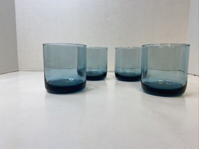 New 11 oz Libbey Glass Blue Original Box Set of 4