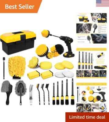 Complete 27-Piece Car Wash Kit with Multi-Surface Brushes & Accessories
