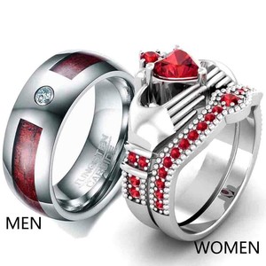 10k Yellow Gold Diamond Trio Set Matching Engagement Ring Wedding Band 27 Ct Ebay