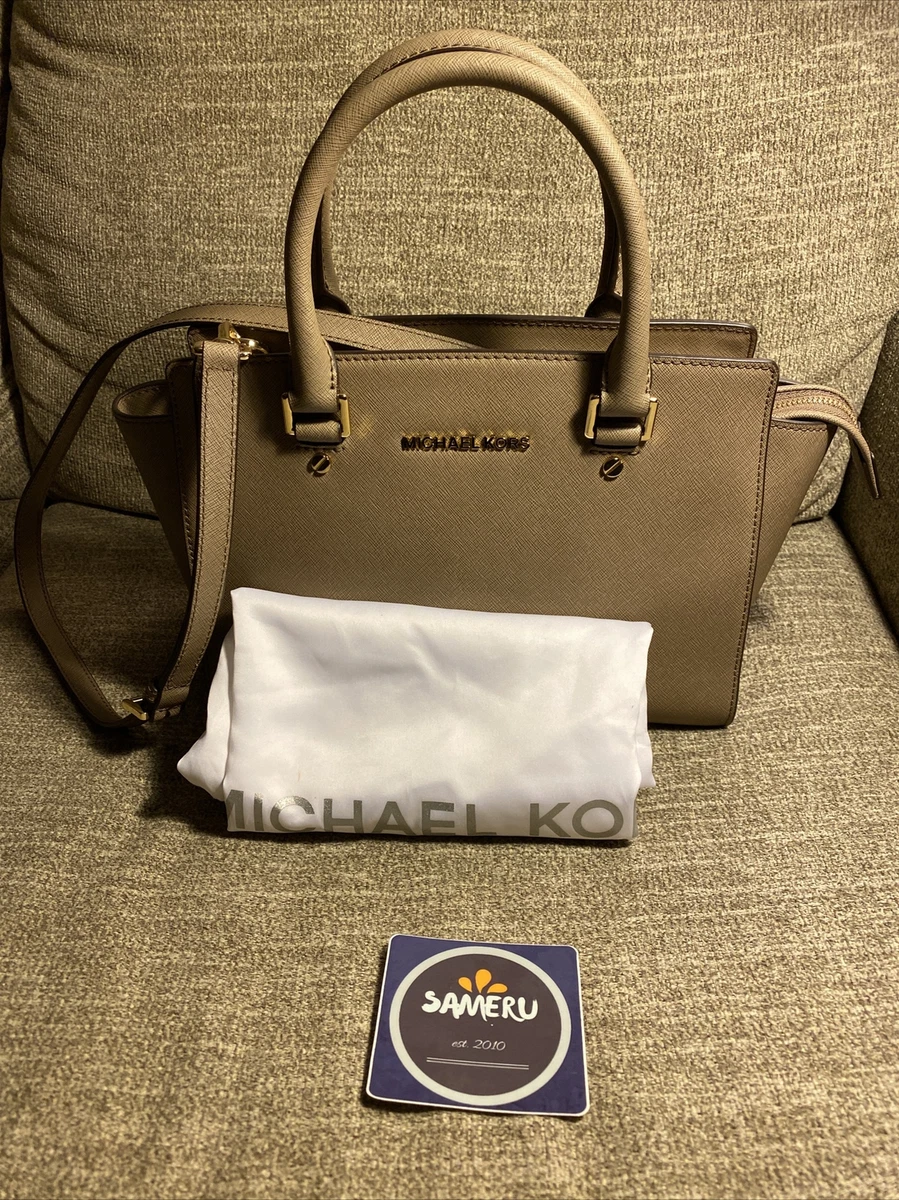 Michael Kors Selma Medium Satchel Crossbody Dark Dune