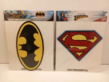SUPERHERO SUPERMAN BATMAN EMBROIDERED IRON ON PATCH 2 Piece Lot, C&D Visionary 