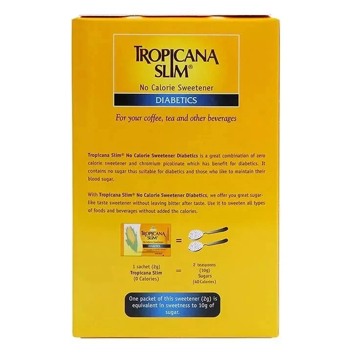 4 Boxes Tropicana Slim Diabetic No Calorie Sweetener Zero Cals - 200 Sachets 2g - Image 2 of 3