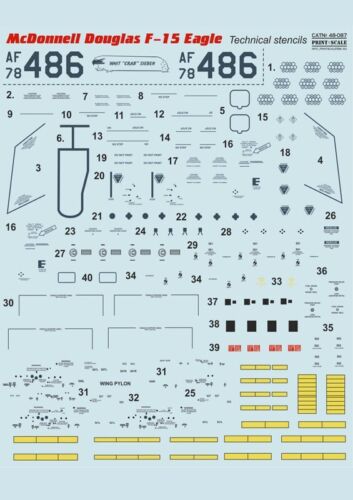 Print Scale 48-087 Decal 1:48 McDonnell Douglas F15 Eagle The complete set 2leaf - Bild 2 von 4
