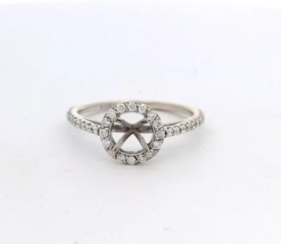 NEU 14k Weißgold 0,38ctw Diamant 5,6-6,0mm Rund Halbfassung Halo Ring (F, SI1) - Bild 1 von 4
